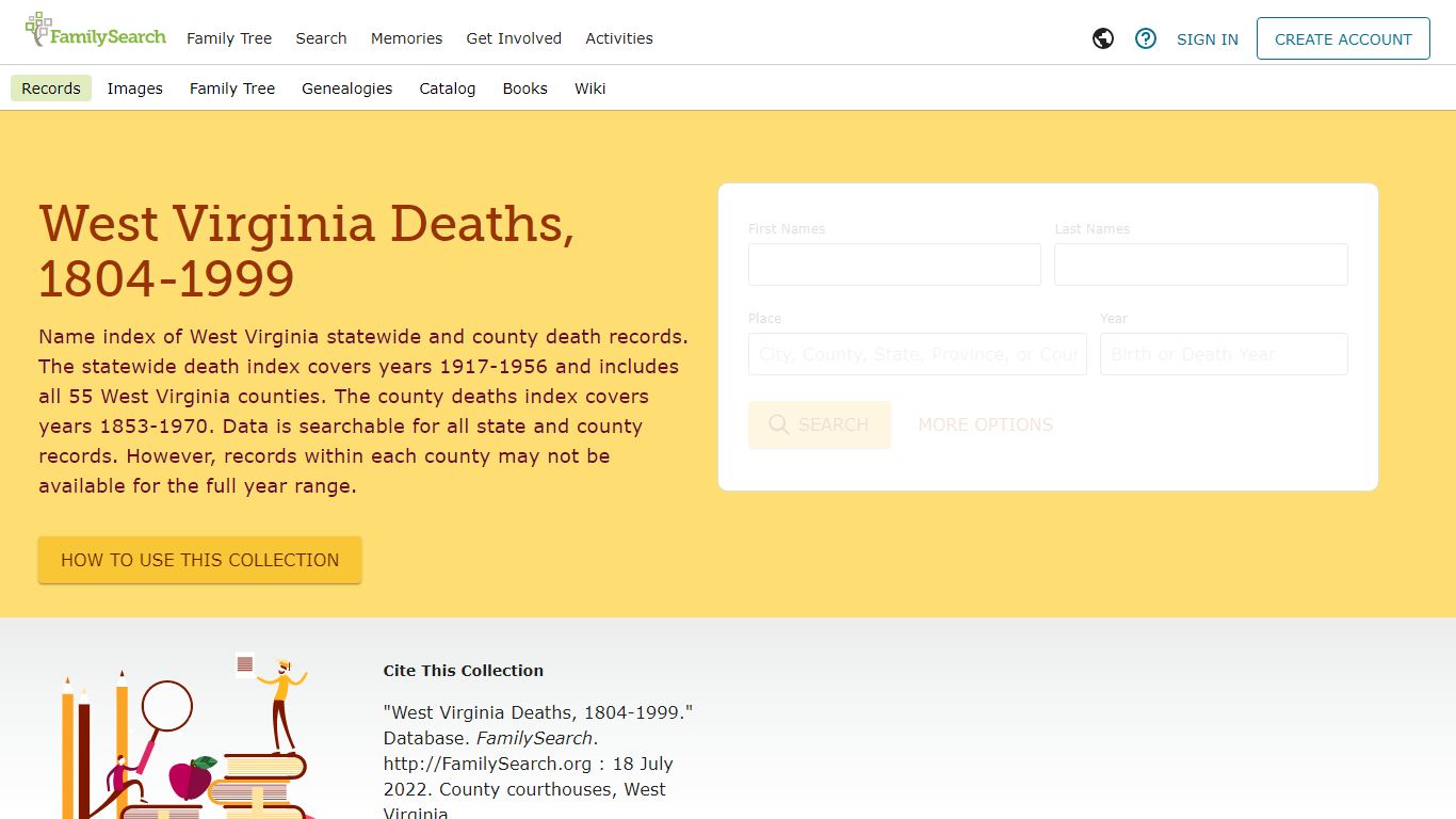West Virginia Deaths, 1804-1999 - FamilySearch